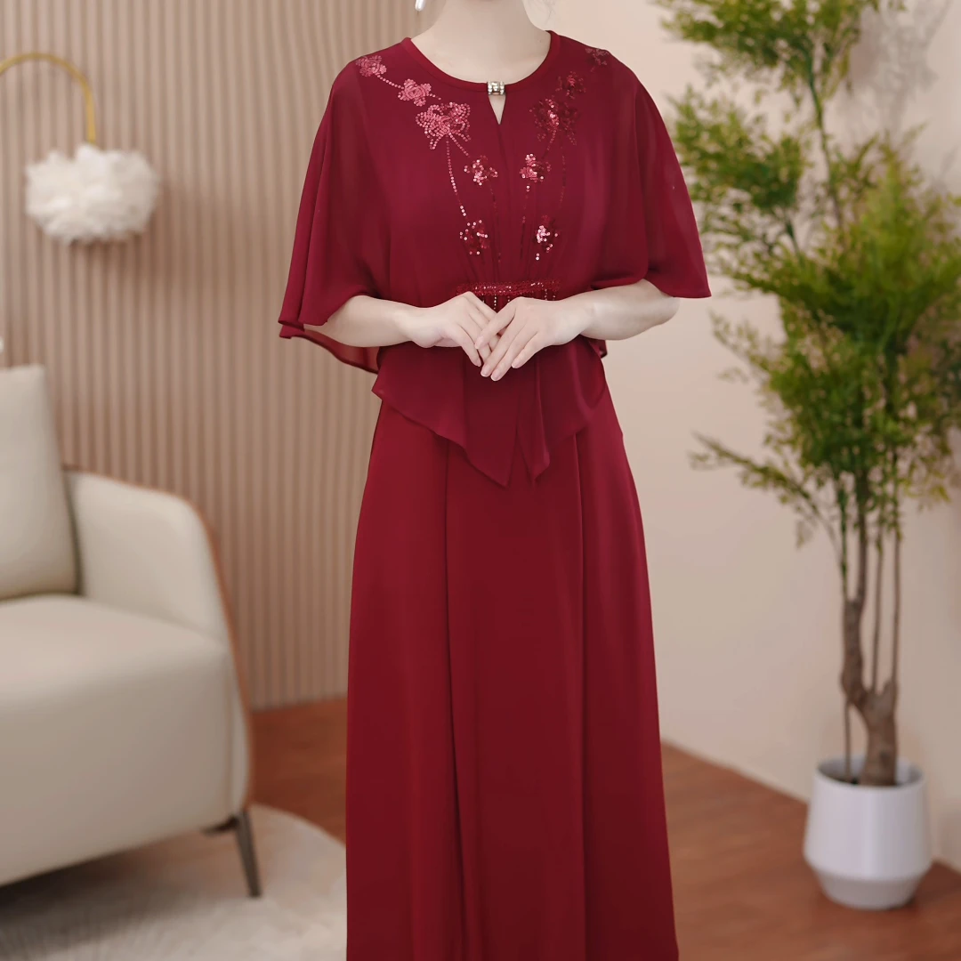 【芊霓女装】2588秋季穿搭连衣裙女新款精致女人收腰中长款裙子