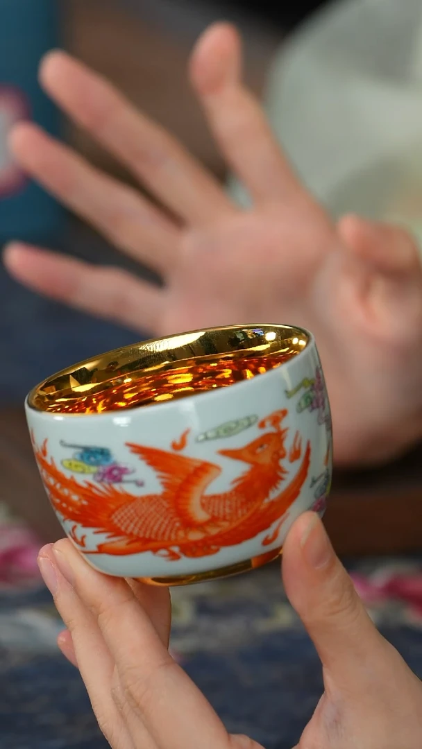 【鎏金凤杯（火）】【蓝12西泠礼盒】