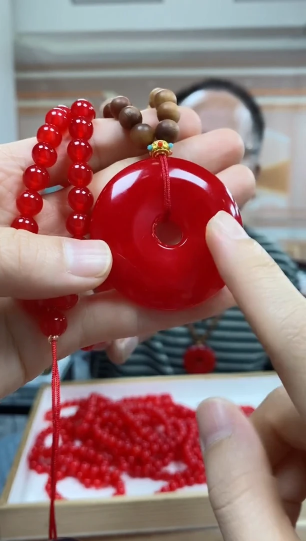 未镶嵌颈饰玛瑙/玉髓hjt玛瑙平安扣套链