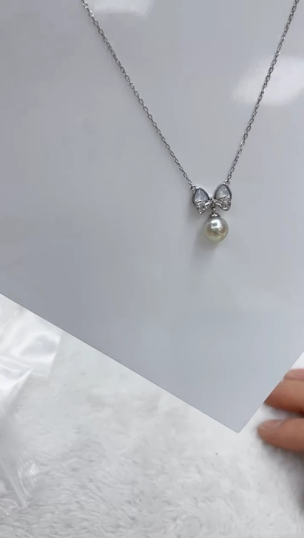 【闪购商品】海水珍珠颈饰银S925镶嵌海水珍珠项链