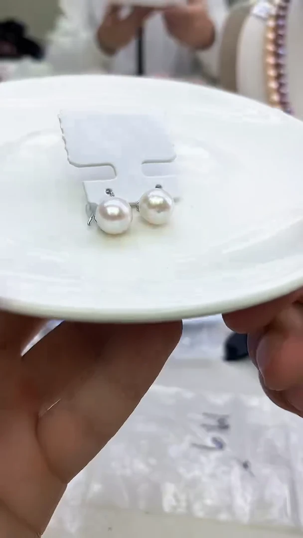 未镶嵌耳饰淡水珍珠白色系耳饰