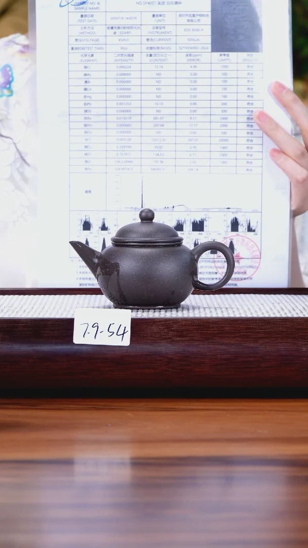 茶壶紫砂7.9-54点搪 深井黑紫 水平150