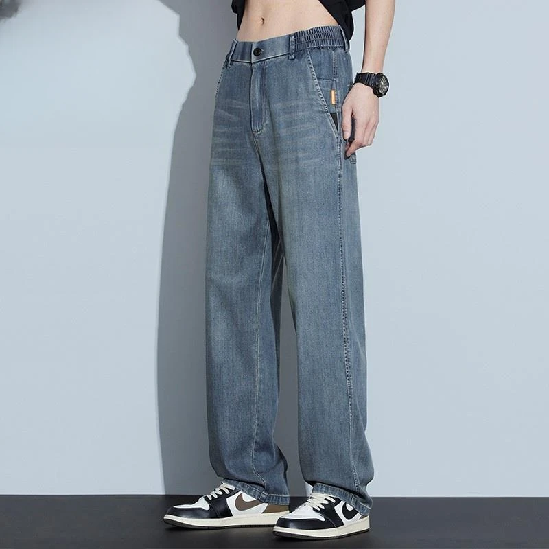 劲莱大码牛仔裤男士春秋夏季宽松直筒潮牌复古显瘦休闲长裤子百搭
