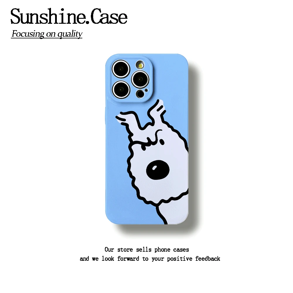 【番茄case专属】蓝色小狗软壳适用苹果oppo华为vivo小米手机壳