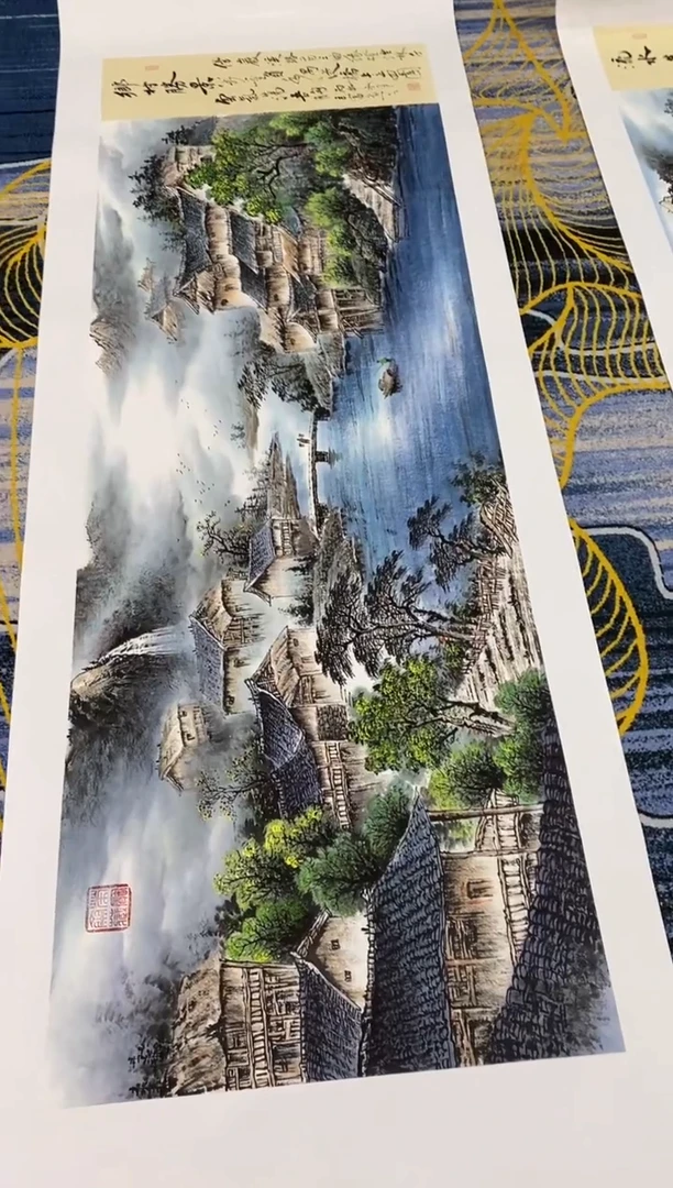 【闪购商品】国画张巨富  6尺题诗山水一张8