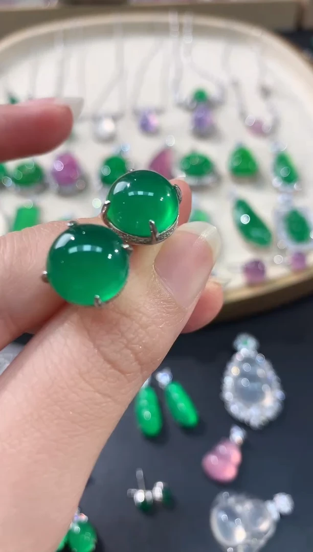 玛瑙/玉髓耳饰银S925镶嵌A221|350