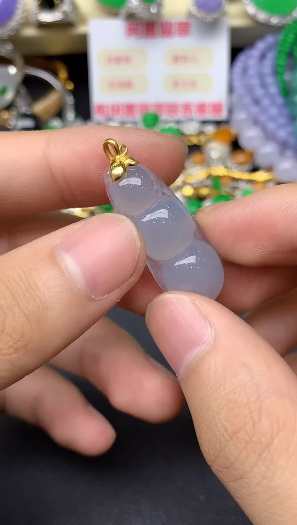 颈饰18K金镶嵌翡翠199-翡翠雪姐天天见