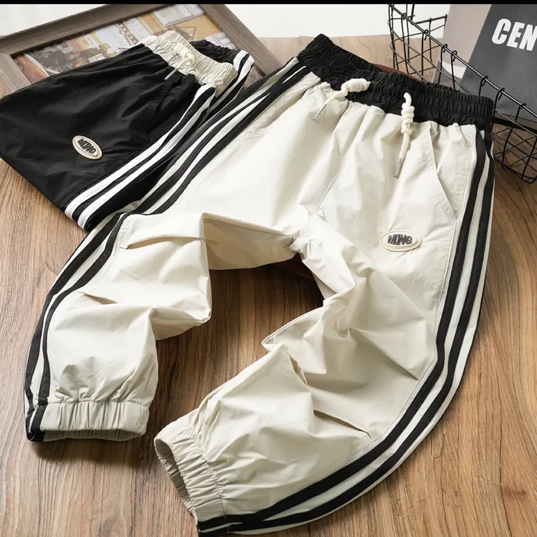 【凉感科技速干裤】夏季儿童侧拼三条杠中大童休闲速干长裤 2032