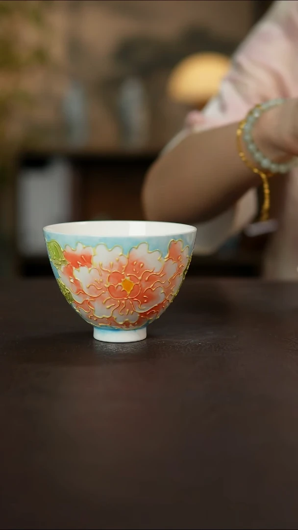 杯景德镇陶瓷杯碗柴烧多人