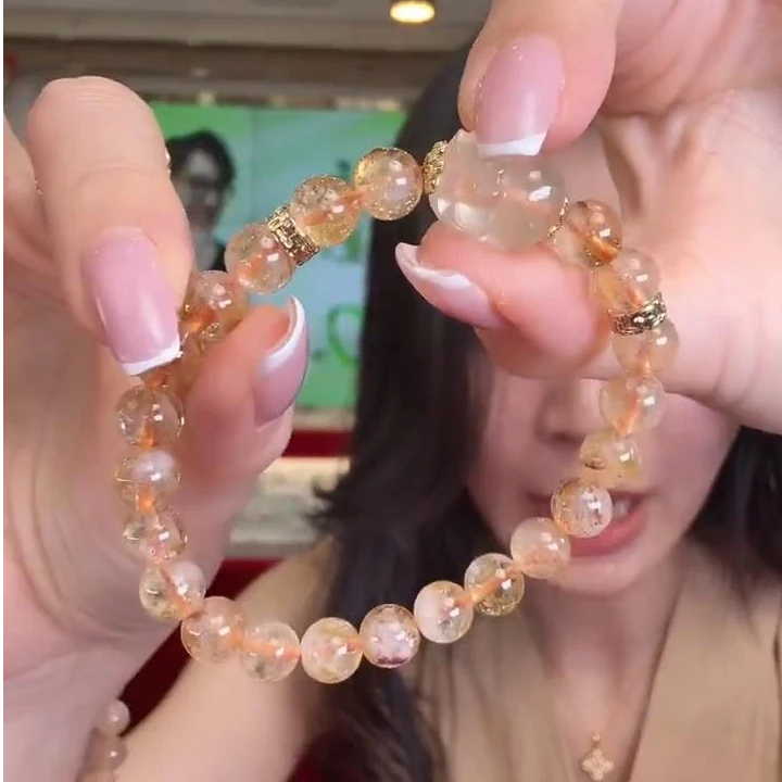 【老王优选】1031-14474-天然黄塔晶加貔貅水晶手串-多样性发一