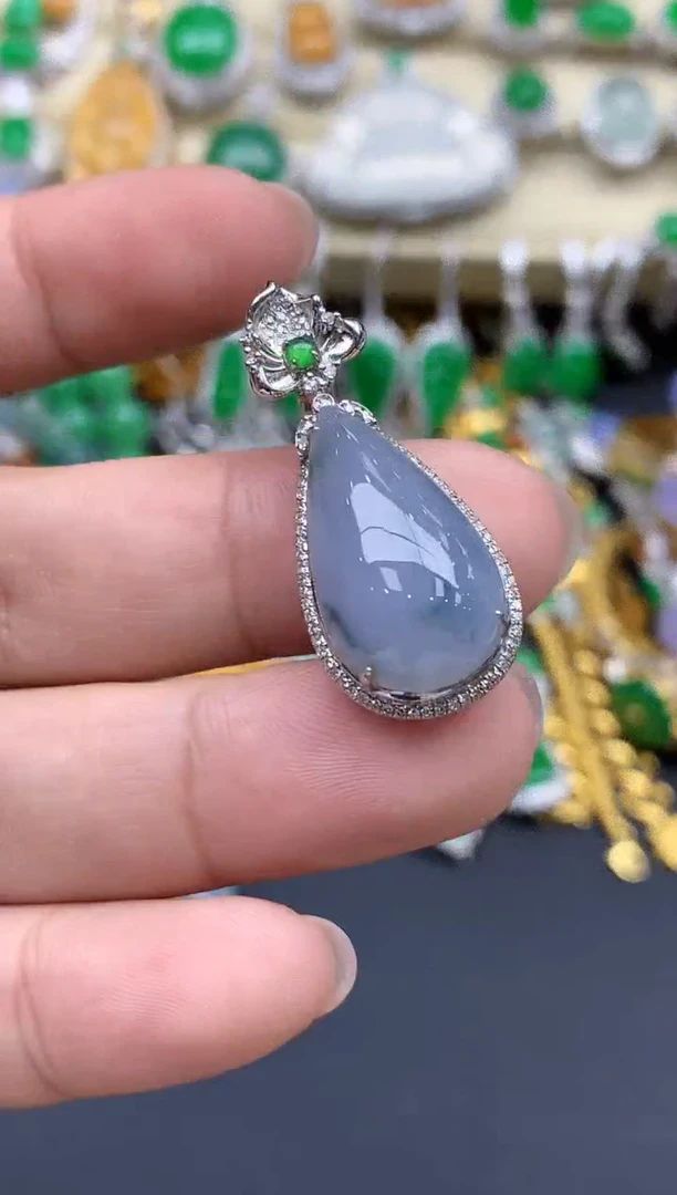 翡翠18K金镶嵌颈饰471-春日珠宝