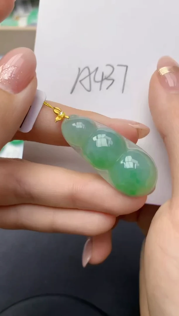 颈饰18K金镶嵌翡翠天然A货缅甸翡翠百元以上9元证书费自理