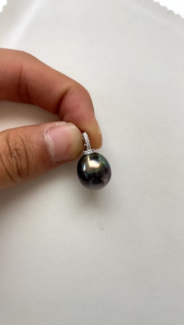 颈饰银S925镶嵌海水珍珠13-14