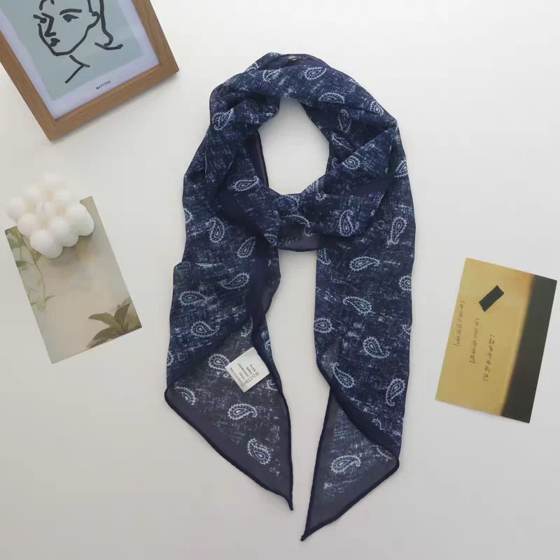 [腰果系列]夏季清爽透气薄款乔其纱时尚百搭小长巾丝巾