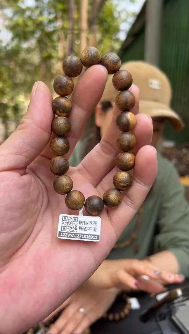 【闪购商品】沉香手串12克乌身圆叶1.2花珠