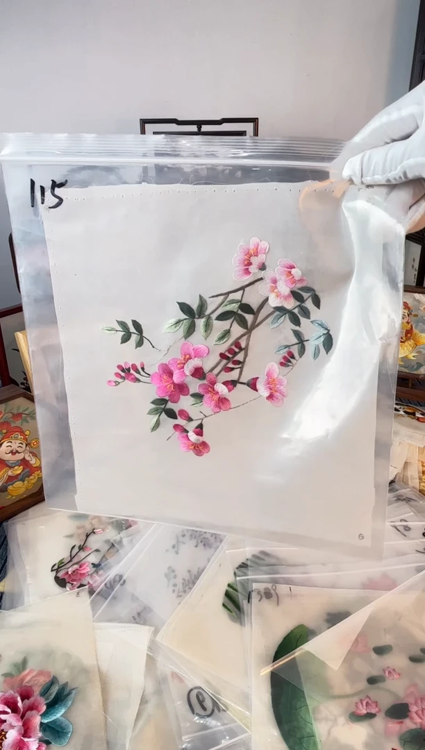 织绣纯手工苏绣双面绣绣布115