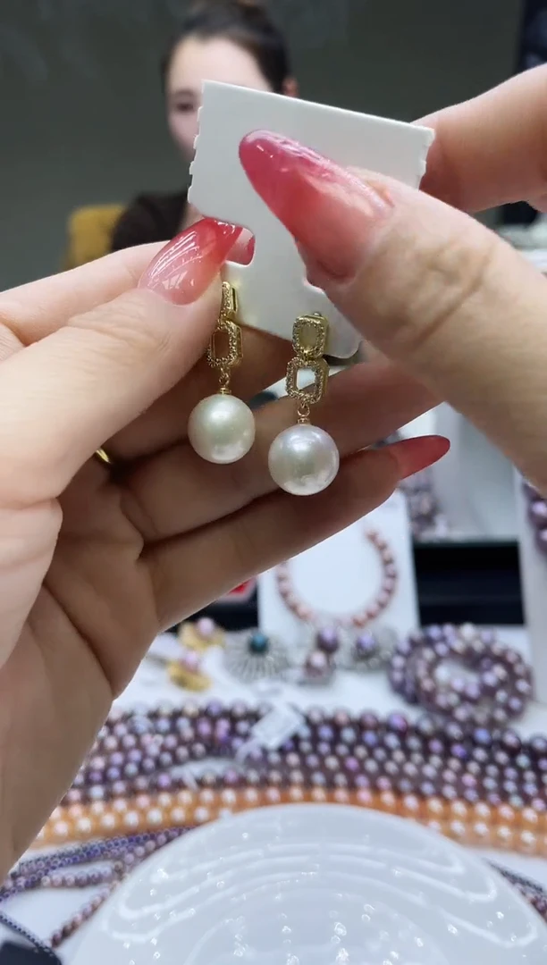 未镶嵌耳坠淡水珍珠白色系耳坠
