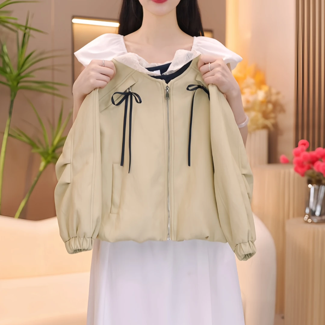 女童秋冬皮衣外套2025新款韩版设计感蝴蝶结棒球服夹克外套上衣潮