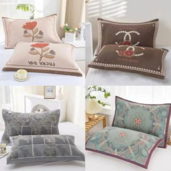 【随机-枕巾一对】52*78cm  不挑花型加厚柔软亲肤纱布枕巾一对装！