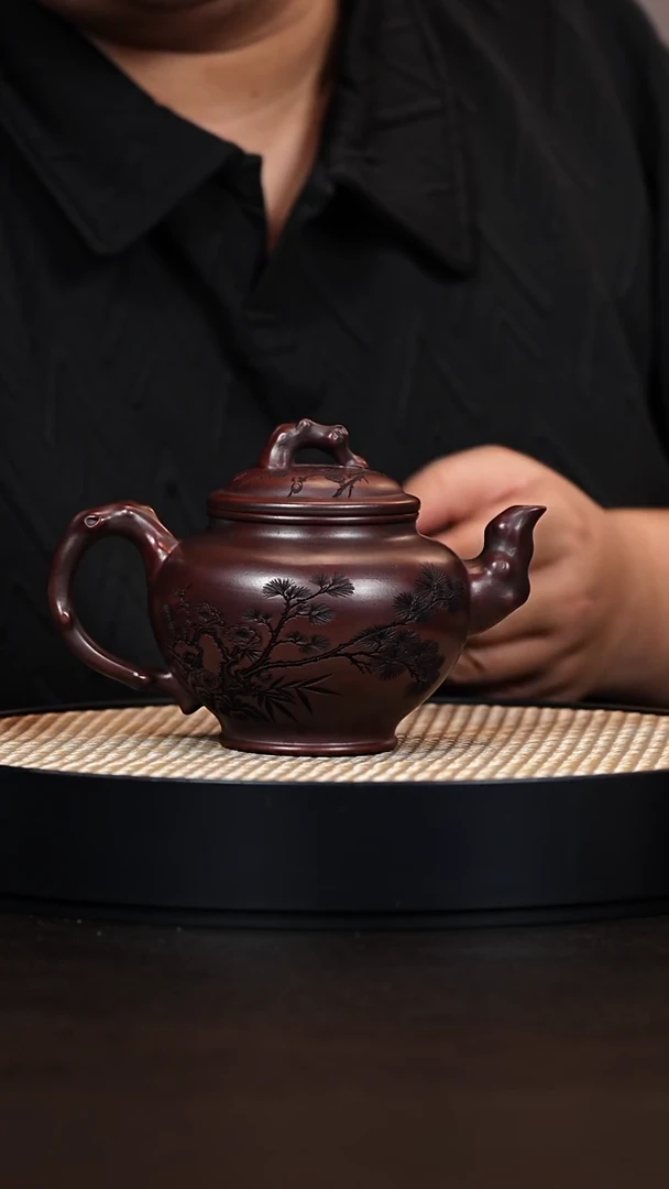 茶杯紫砂古乌泥报春450cc