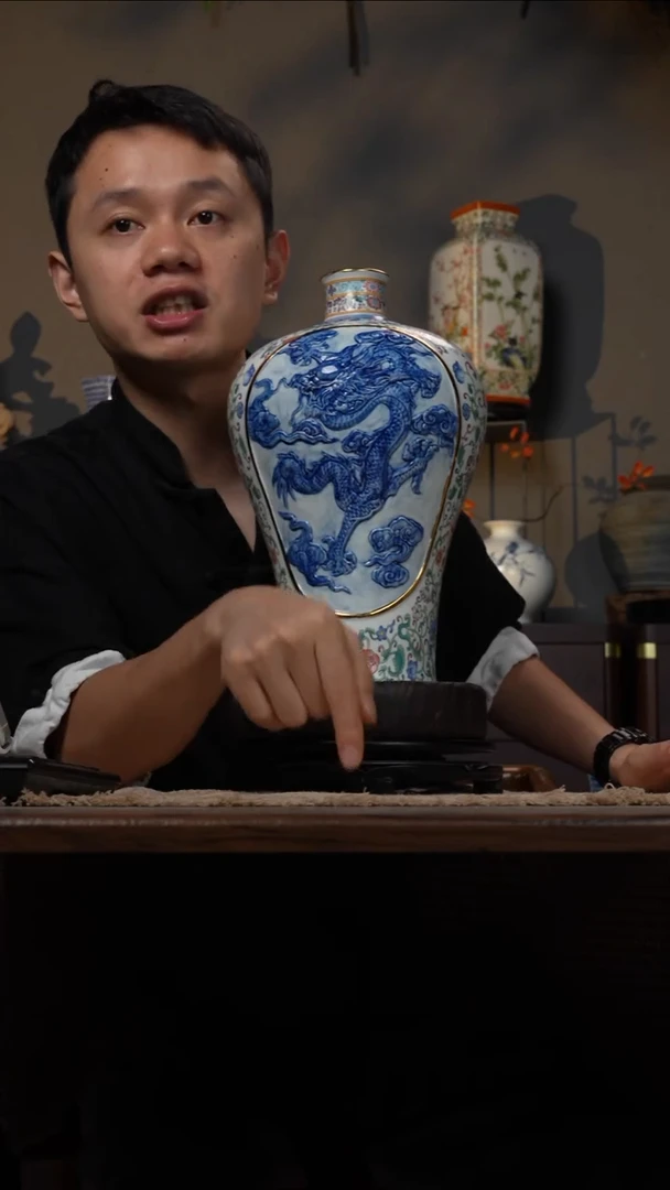 摆件WN问泥景德镇陶瓷花瓶摆件