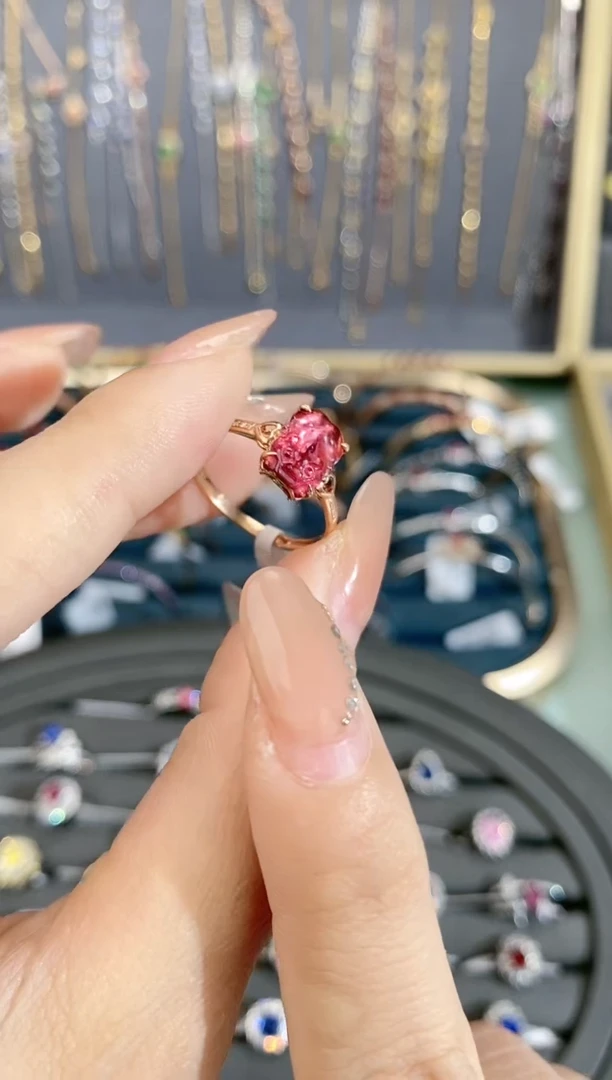 【闪购商品】碧玺戒指18K金镶嵌戒指