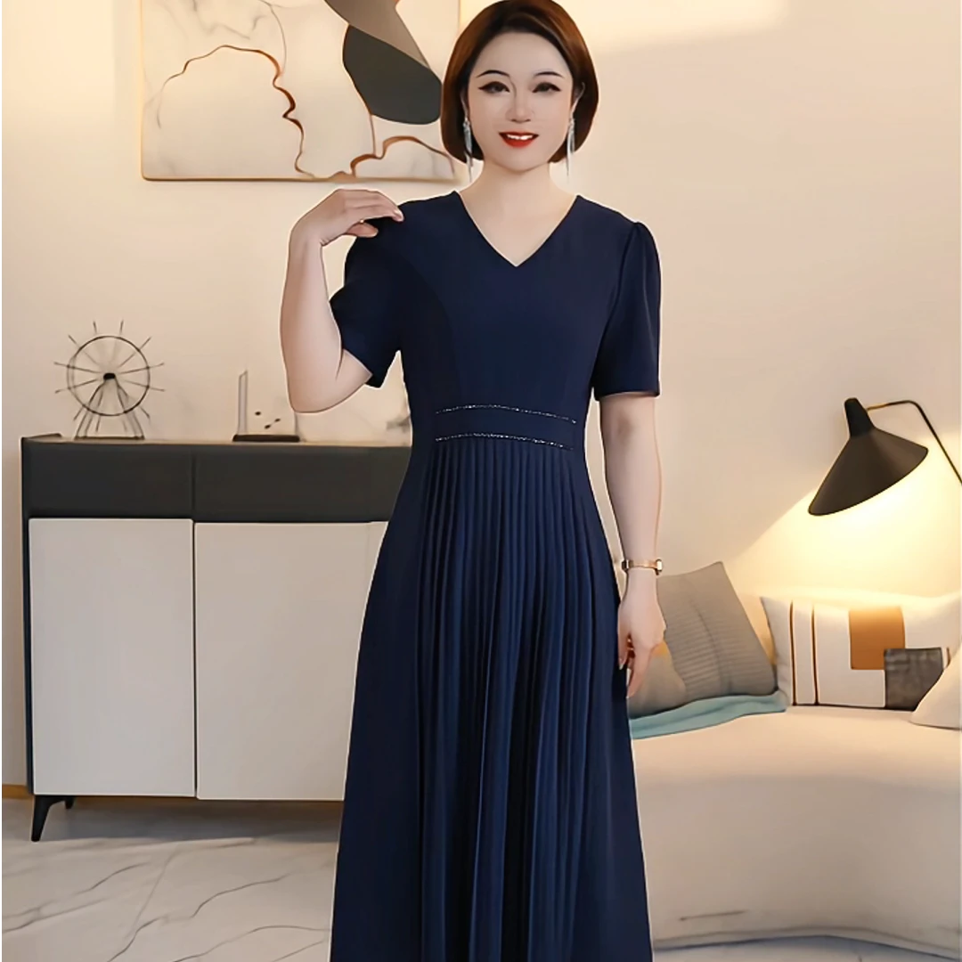 【深圳薇姐清仓】P高端大码原创遮肉显瘦连衣裙  P2008