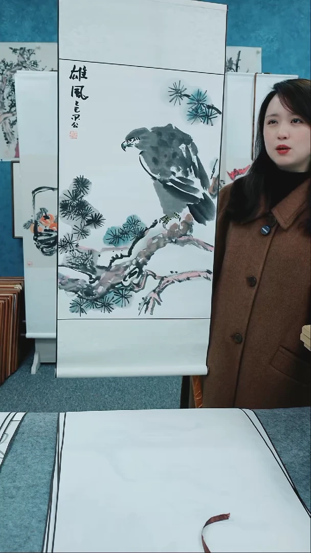 【闪购商品】国画150*40大卷轴花鸟画作