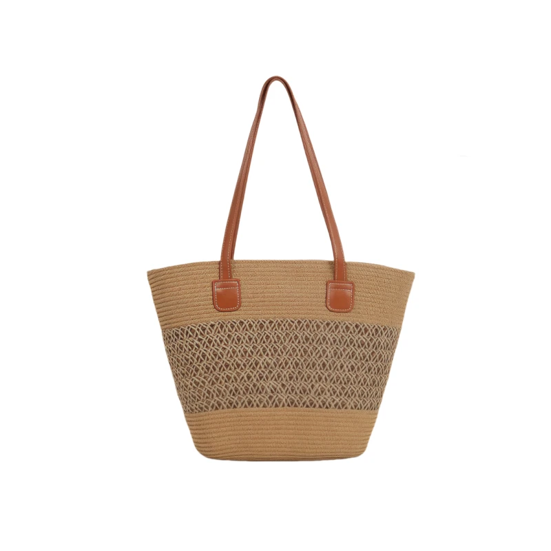 镂空包包特色草编包女大容量编织菜篮子夏日沙滩包法式单肩便携包