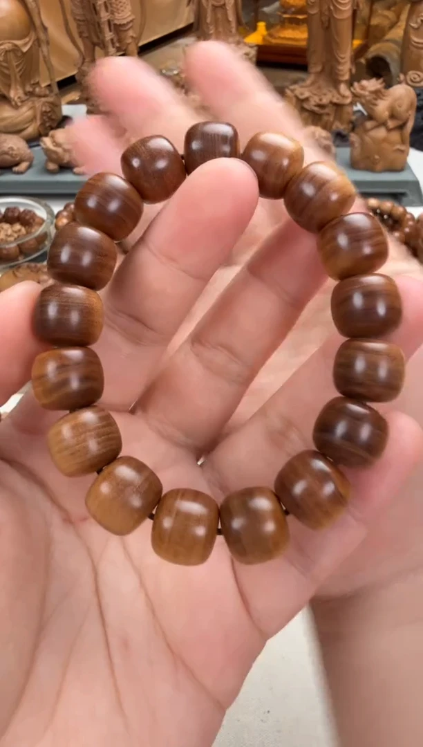 檀香木手串/手链12X13横纹单圈 印度老山檀香