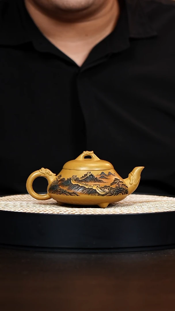 茶壶紫砂汉棠石瓢 五色土 万里长城