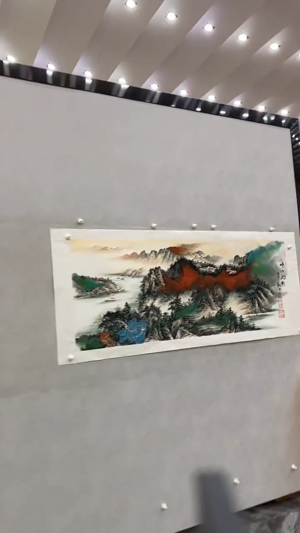 国画李新社峡江帆影