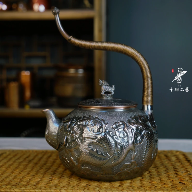 【千羽铜壶】游龙飞天壶冲泡公杯系列复古手工锤纹加厚精品茶具茶器