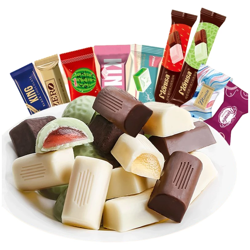 黎祥夹心巧克力192g袋装什锦流心巧克力休闲零食礼年货糖果黑巧