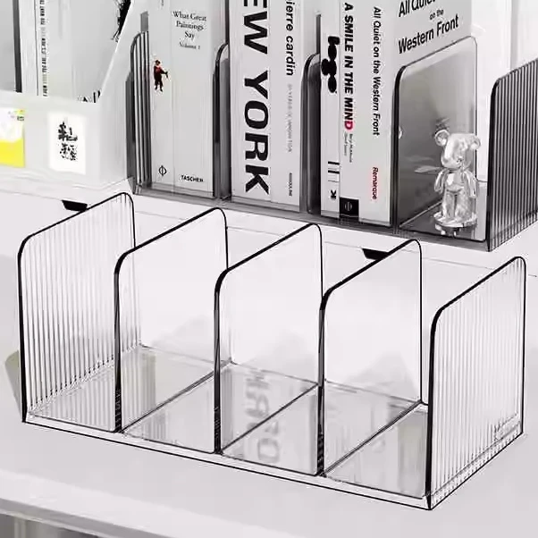 桌面书立架书桌亚克力文件笔筒书架办公室学生放书本收纳置物神器