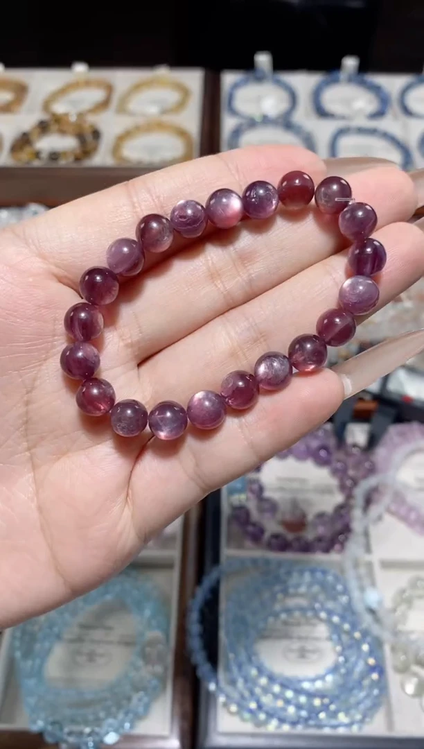 水晶手串未镶嵌紫锂云母（13小手围）