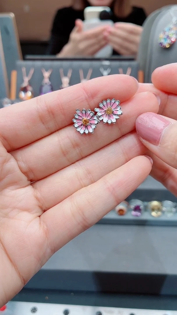 银S925镶嵌耳饰水晶水晶耳饰