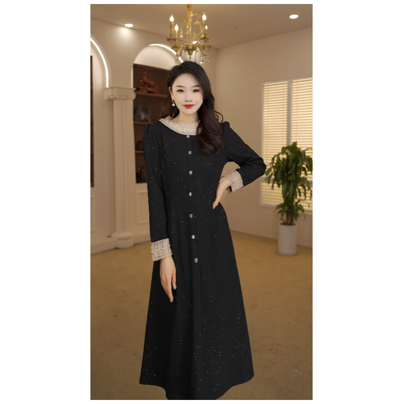 TZ8789#春秋款小香风连衣裙女长袖时尚2024气质显瘦