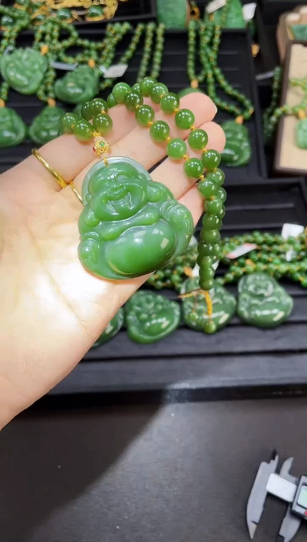 【闪购商品】和田玉套链18K金镶嵌多样性发一