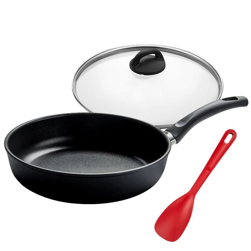 【A等品微瑕】巴拉利尼 Venezia 威尼斯钛金黑煎锅含锅盖 28cm