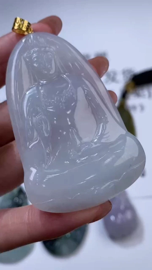 翡翠挂件18K金镶嵌301416