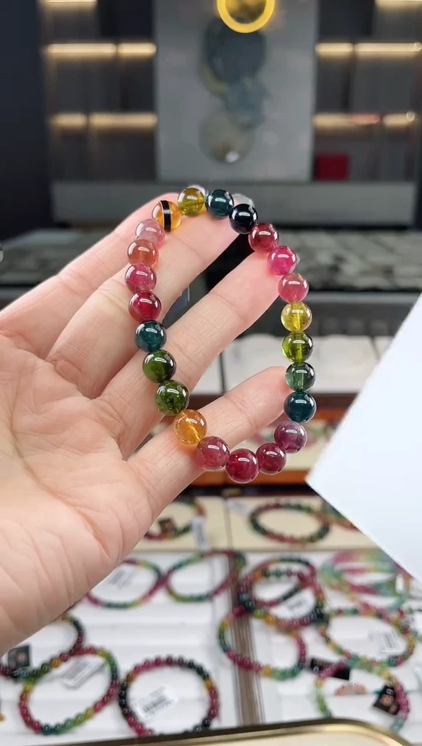 未镶嵌单圈手串8mm+碧玺（多样性发一条）T