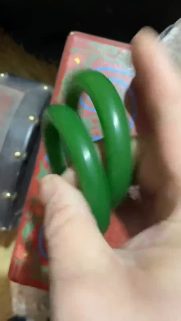 玉米福满专属链接   一对菠菜绿镯子