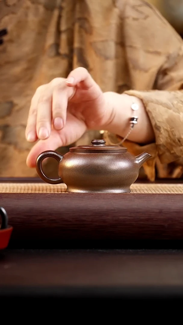 茶壶紫砂柴烧圆锦