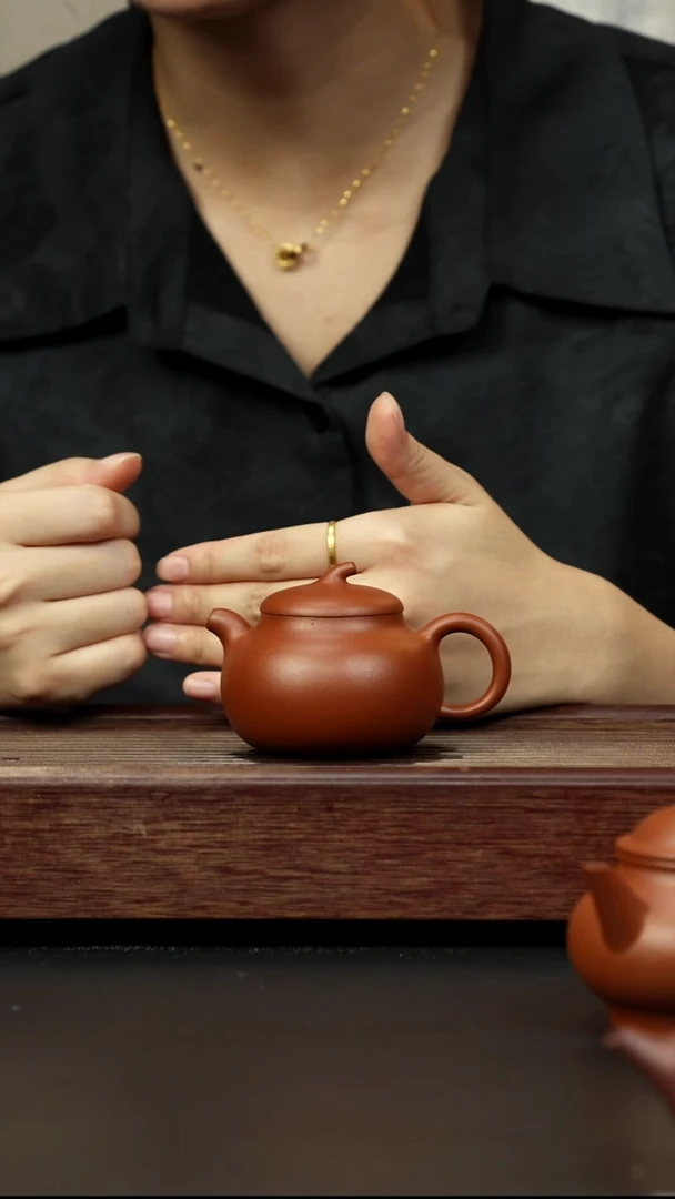 紫砂茶壶小煤窑朱泥 茄瓜