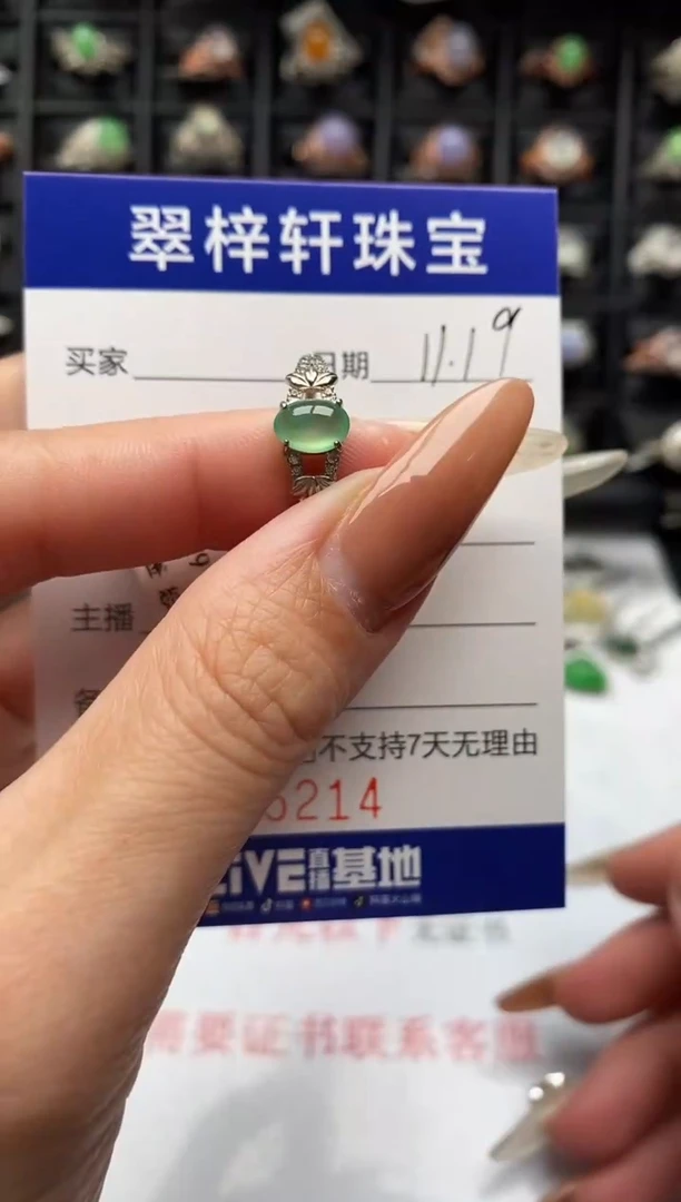 银S925镶嵌戒指翡翠5214