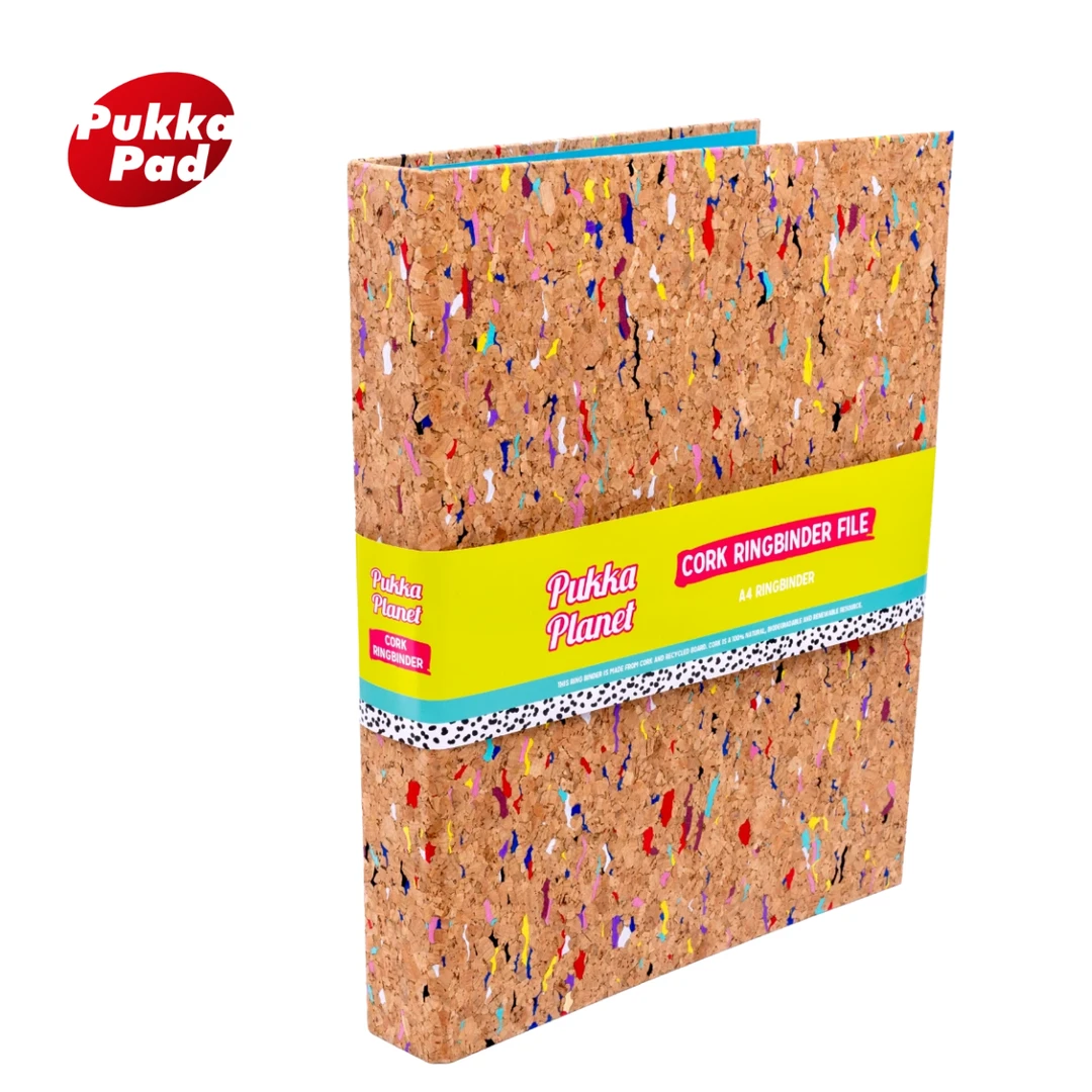 Pukka Pad 软木塞A4活页夹纸张收纳文件夹2孔D型夹办公用美式复古