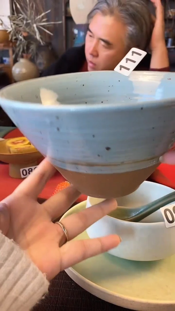 【闪购商品】碗111蓝麻点汤碗