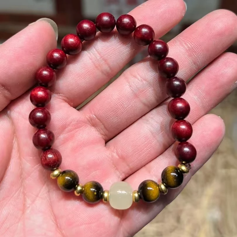 红檀单圈手串 无礼盒