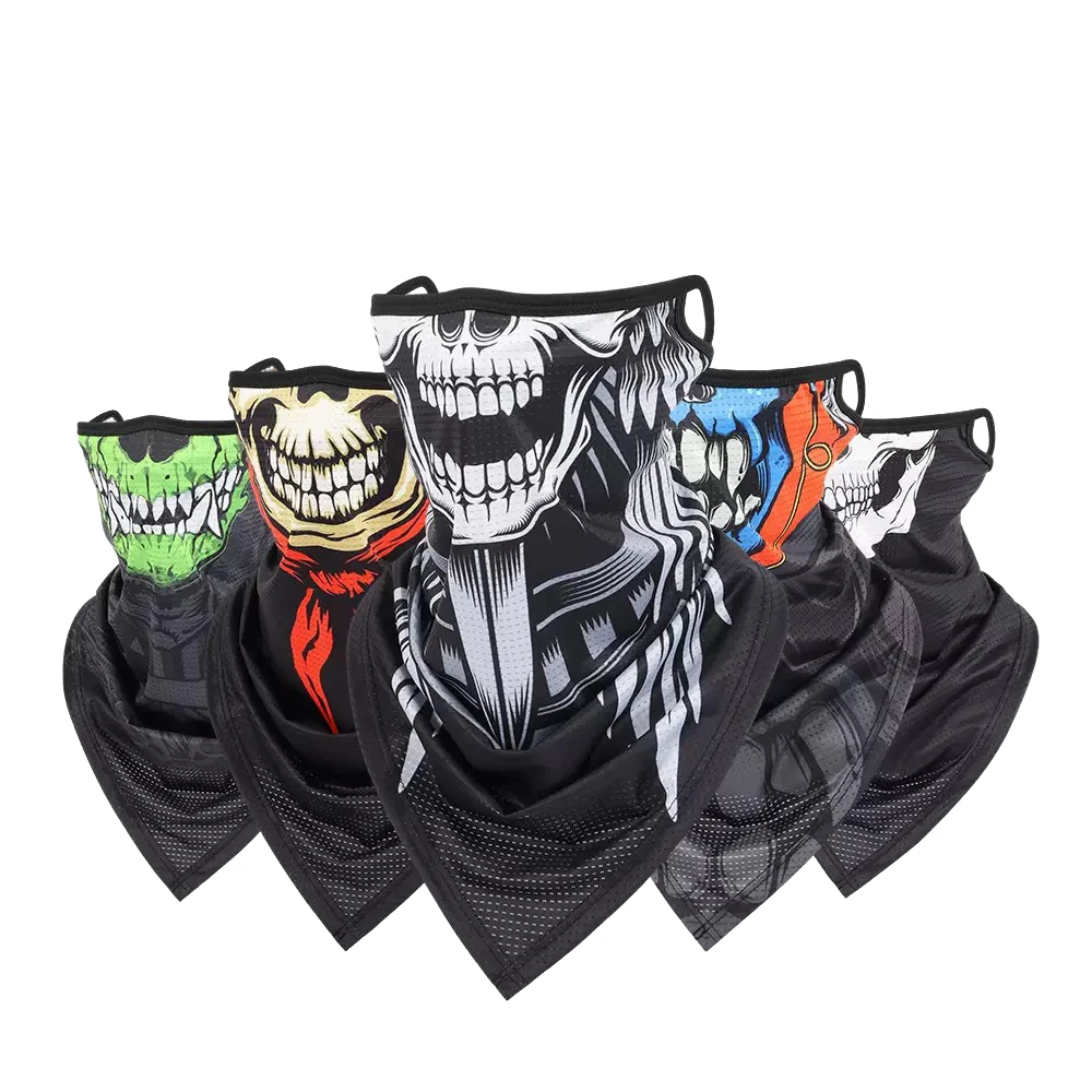 BX高品质户外透气挂耳式防脱落骷髅面罩骑车面罩复古面巾护脸头巾